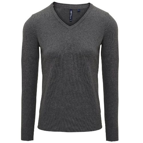 Asquith & Fox Women's Cotton Blend V-Neck Sweater Charcoal